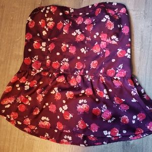 American Eagle  Floral Strapless Top